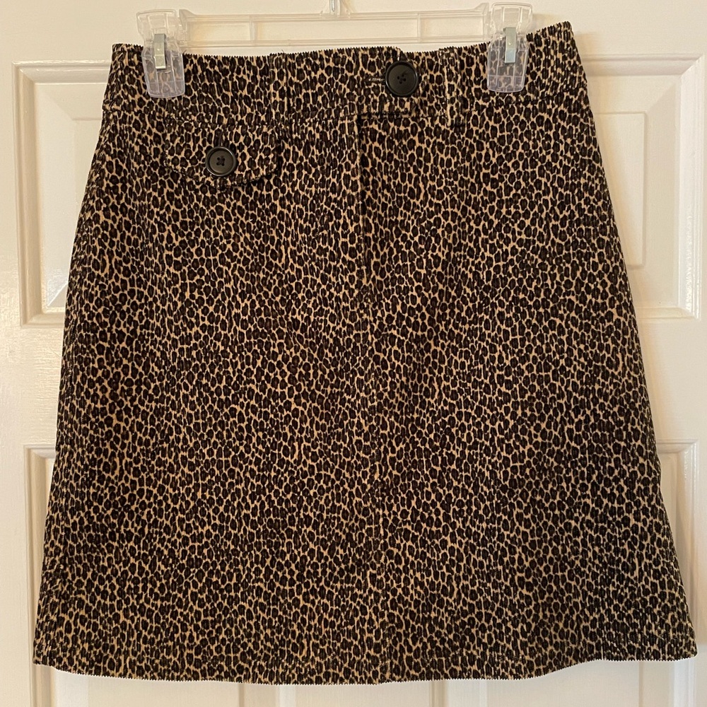 Leopard Corduroy Skirt